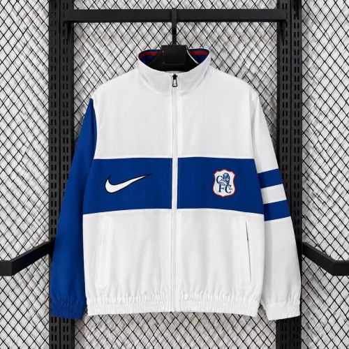 2026-2027 Chelsea White/Blue Soccer Windbreaker Jacket Football Jacket