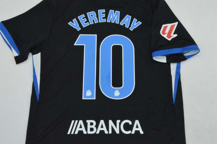 with LALIGA Patch Fan Version 2026-2027 Deportivo Alaves YEREMAY 10 Away Black Soccer Jersey Deportivo A Coruña Football Shirt