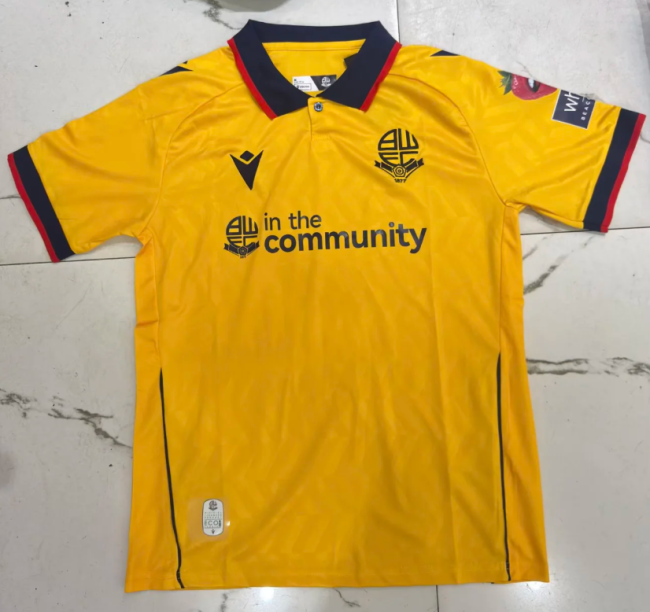 Fan Version 2026-2027 Bolton Wanderers Third Away Yellow Soccer Jersey Football Shirt