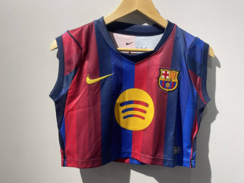 Women 2026-2027 Barcelona Home Crop Top Soccer Shirt Girl Football Jersey