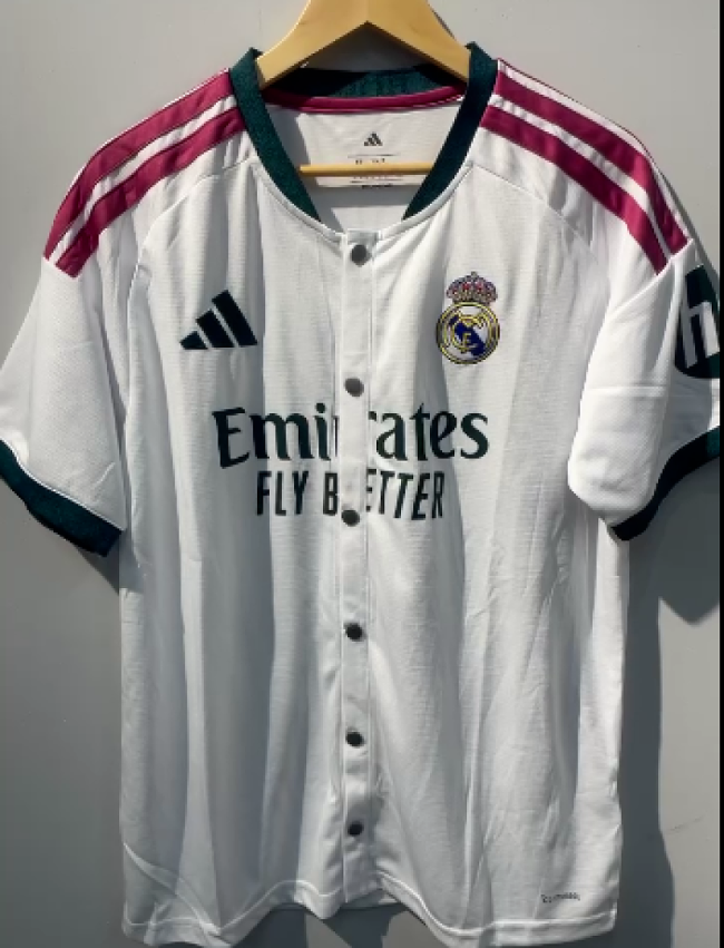 2026-2027 Real Madrid White USpack Baseball Jersey MLB Shirt