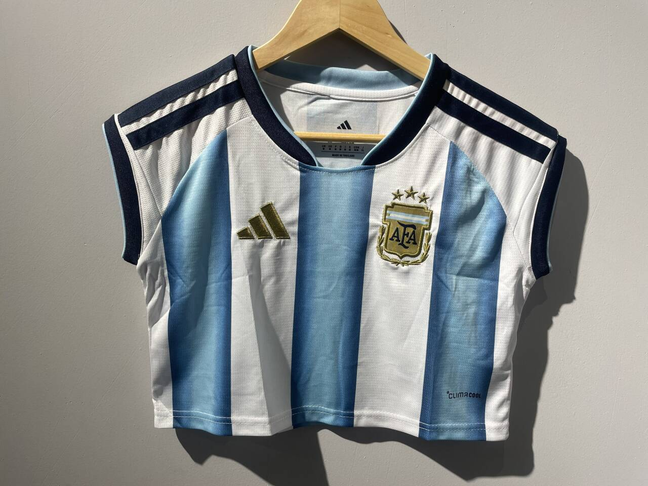 Women 2026 Argentina Home Crop Top Soccer Shirt Girl Football Jersey