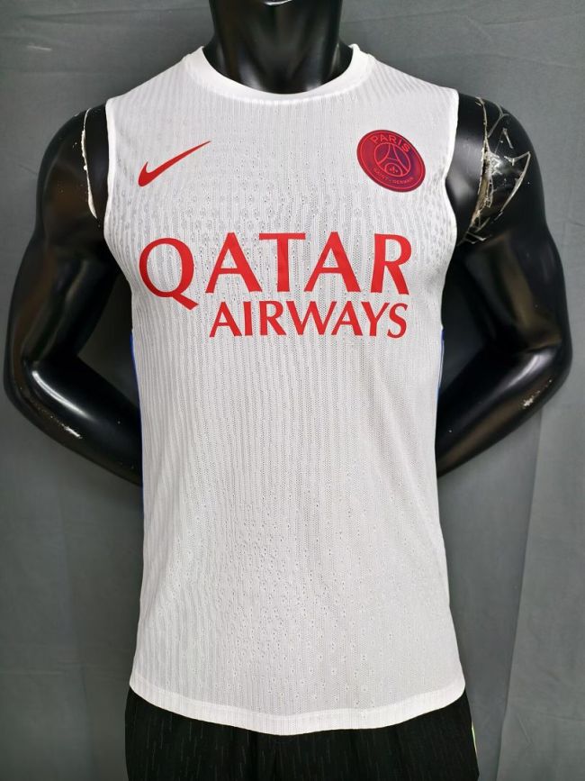 Player Version 2025-2026 PSG White Soccer Vest Paris Vest