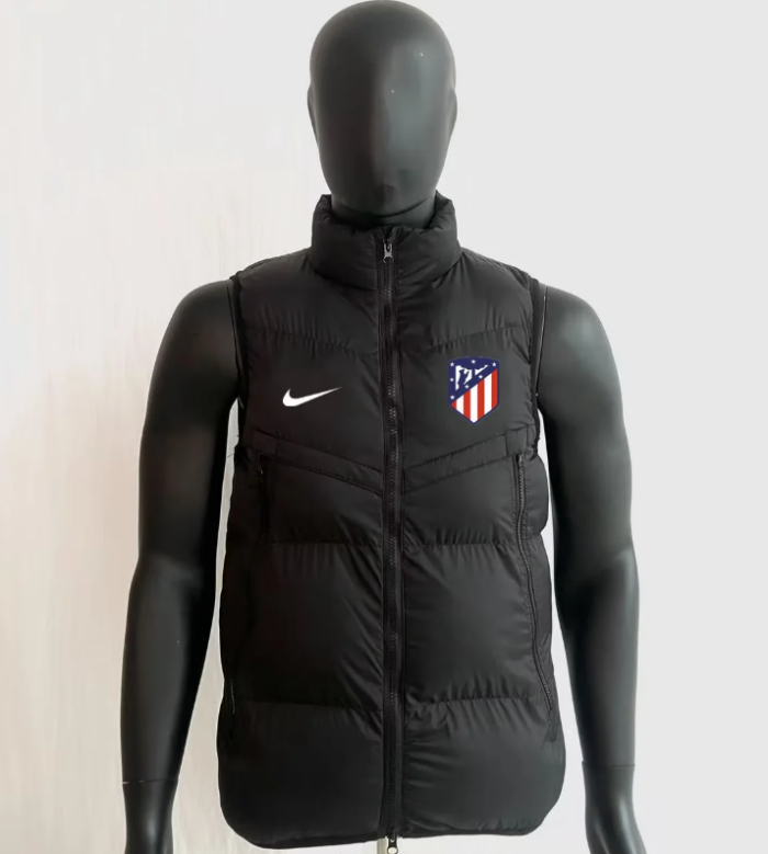 2026 Atletico Madrid Black Cotton Vest Coat