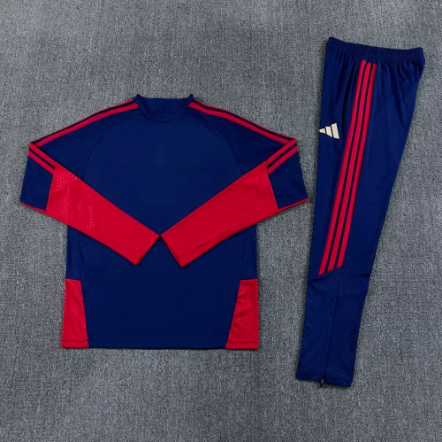 2026-2027 Arsenal Dark Blue/Red Soccer Training Sweater and Pants Football Kit