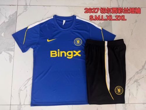 Adult Uniform 2026-2027 Chelsea Blue Soccer Training Jersey and Shorts Football Kits