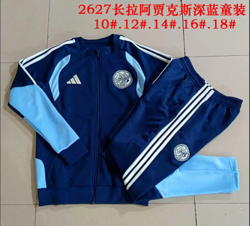 Youth 2026-2027 Ajax Dark Blue Soccer Training Jacket and Pants Child Football Kit