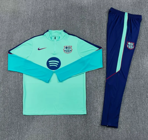 2026-2027 Barcelona Green Soccer Training Sweater and Pants Football Kit
