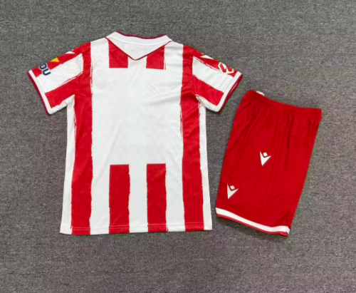 with LALIGA Patch Youth Uniform Kids Kit 2026-2027 Almeria Home Soccer Jersey Shorts Child Football Set