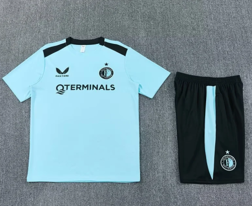 Adult Uniform 2026-2027 Feyenoord Sky Blue Soccer Training Jersey and Shorts Football Kits