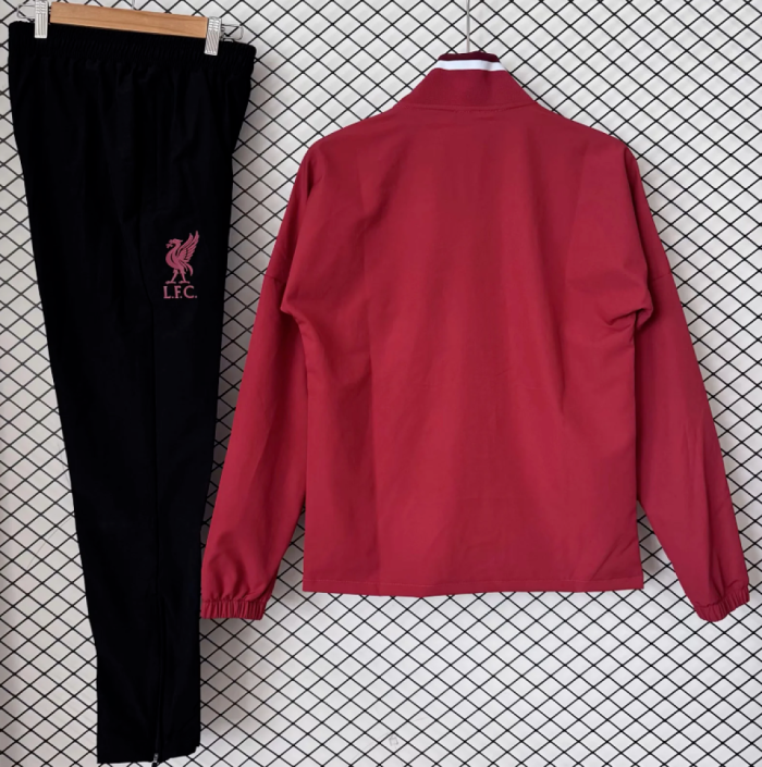 2026-2027 Liverpool Red Retro Model Soccer Windbreaker Tracksuit Jacket Football Jacket and Pants