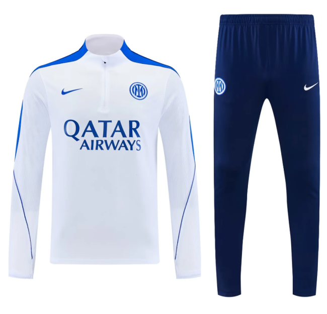 2026-2027 Inter Milan White Soccer Training Sweater and Pants Football Kit