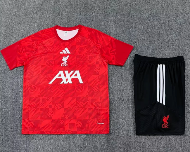 Adult Uniform 2026-2027 Liverpool Red Soccer Training Jersey and Shorts Football Kits