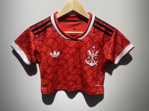 Women 2026-2027 Flamengo Third Away Red Crop Soccer Shirt Girl Football Jersey