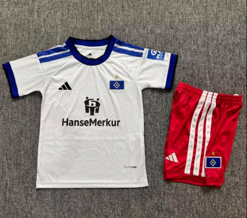 Youth Uniform Kids Kit 2026-2027 Hamburg Home Soccer Jersey Shorts Child Hamburger Football Set