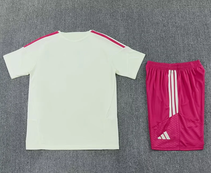 Adult Uniform 2026-2027 Real Madrid White/Pink Soccer Training Jersey and Shorts Football Kits