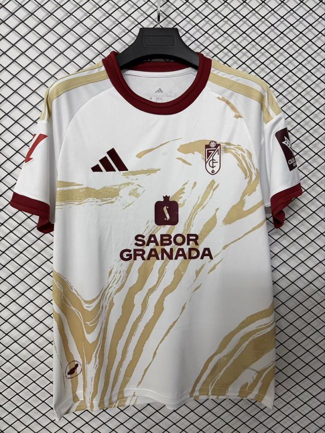 with LALIGA Patch Fan Version 2026-2027 Granada Third Away White Soccer Jersey Football Shirt
