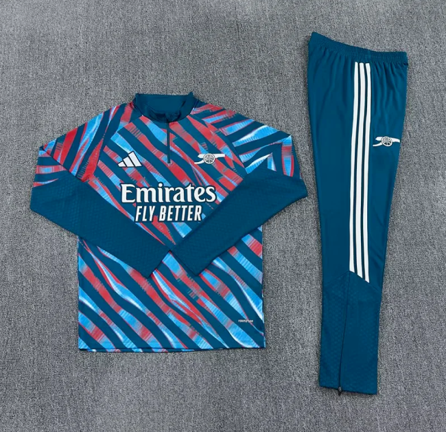 2026-2027 Arsenal Blue/Red Soccer Training Sweater and Pants Football Kit