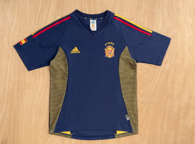 Retro Jersey 2002 Spain Third Away Dark Blue Soccer Jersey Vintage Football Shirt