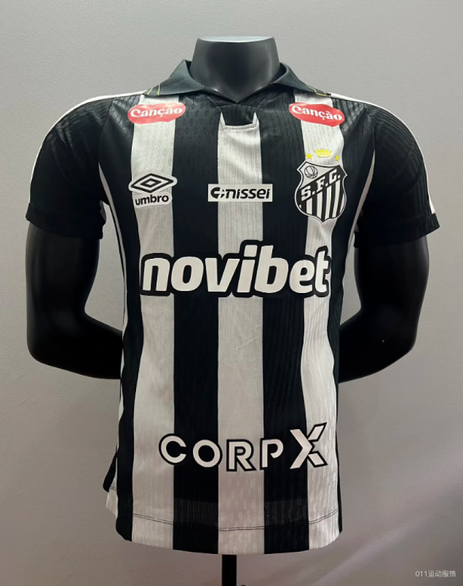 with Sponor Logos Player Version 2026-2027 Santos Away Soccer Jersey Football Shirt