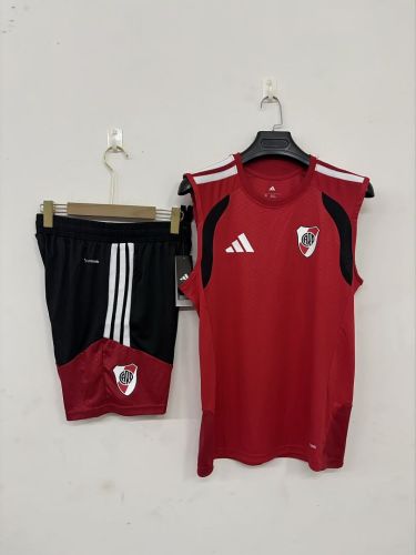 Adult Uniform 2026-2027 River Plate Red Soccer Training Vest and Shorts Football Kits