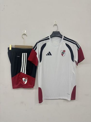 Adult Uniform 2026-2027 River Plate White Soccer Training Jersey and Shorts Football Kits