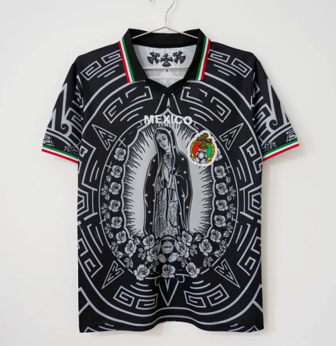 Retro Jersey 1998 Mexico Black Guadalupe Version Soccer Jersey