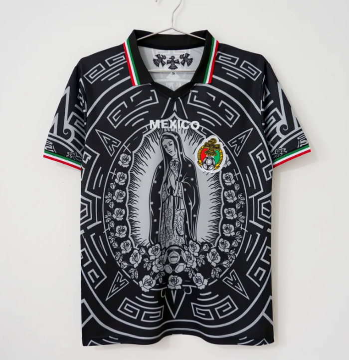 Retro Jersey 1998 Mexico Black Guadalupe Version Soccer Jersey