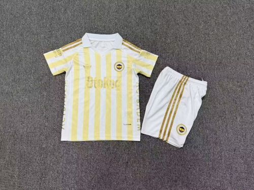 Youth Uniform Kids Kit 2026-2027 Fenerbahçe Away Soccer Jersey Shorts Fenerbahce Child Football Set