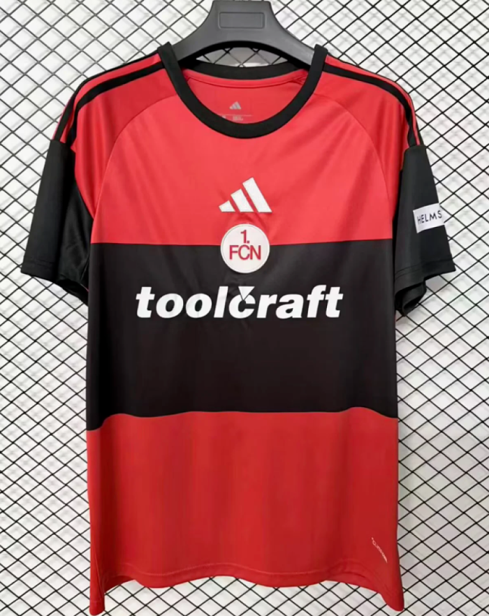 Fan Version 2026-2027 1. FC Nürnberg Third Away Red/Black Soccer Jersey Nurnberg Football Shirt