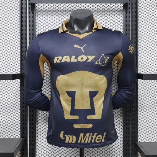 Long Sleeve Player Version 2026-2027 Pumas Home Soccer Jersey Football Shirt