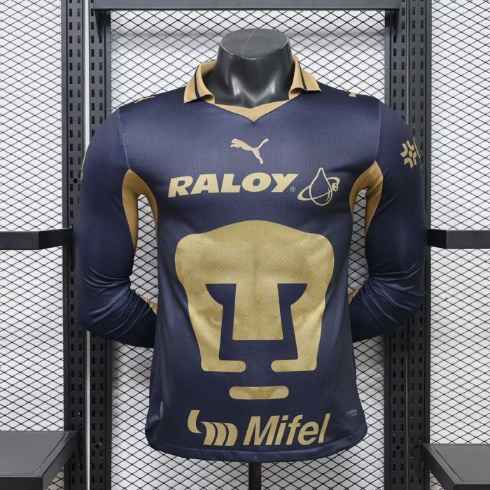 Long Sleeve Player Version 2026-2027 Pumas Home Soccer Jersey Football Shirt