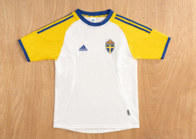 Retro Jersey 2002 Sweden Away White Soccer Jersey Vintage Football Shirt