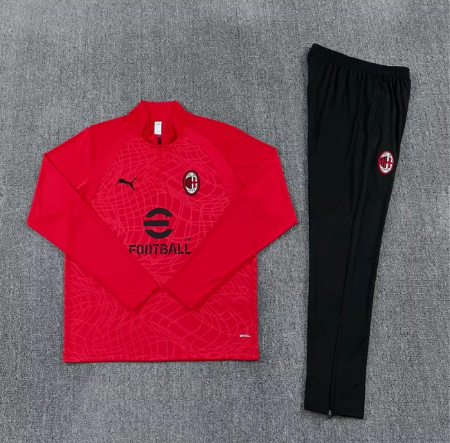 2026-2027 Ac Milan Red Soccer Training Sweater and Pants Football Kit