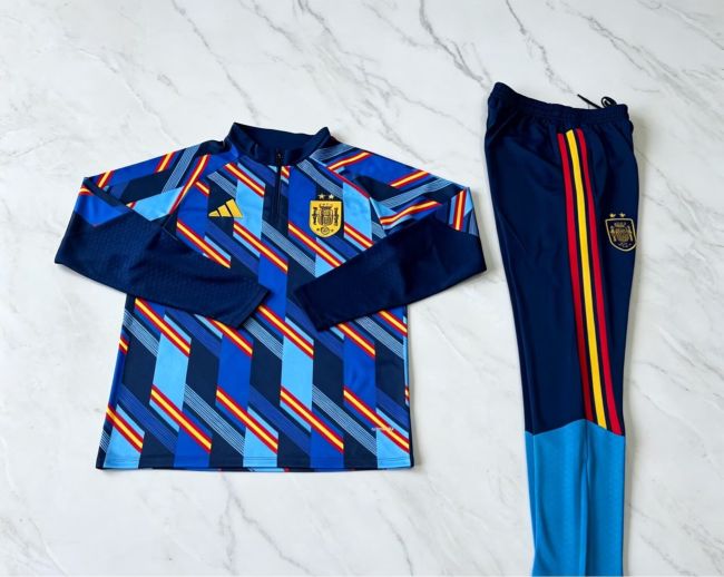 with 2 Stars 2026-2027 Spain Colorful Soccer Training Sweater and Pants Football Kit