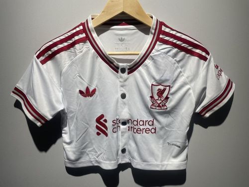 Women 2026-2027 Liverpool Away White MLB Crop Shirt Girl Jersey