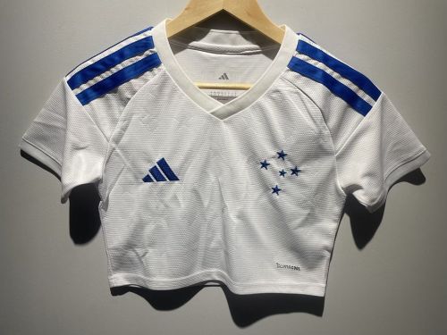 Women 2026-2027 Cruzeiro Away White Crop Soccer Shirt Girl Football Jersey