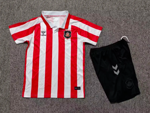 Youth Uniform Kids Kit 2026-2027 Sunderland Home Soccer Jersey Shorts Child Football Set