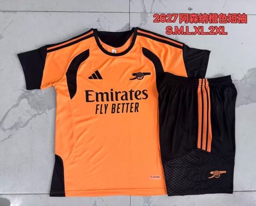 Adult Uniform 2026-2027 Real Madrid Orange/Black Soccer Training Jersey and Shorts Football Kits