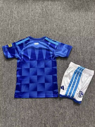 Youth Uniform Kids Kit 2026-2027 Schalke 04 Home Soccer Jersey Shorts Child Football Set