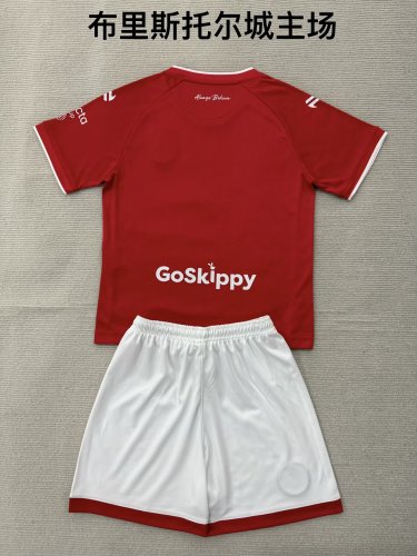 Youth Uniform Kids Kit 2026-2027 BRISTOL CITY Home Soccer Jersey Shorts Child Football Set