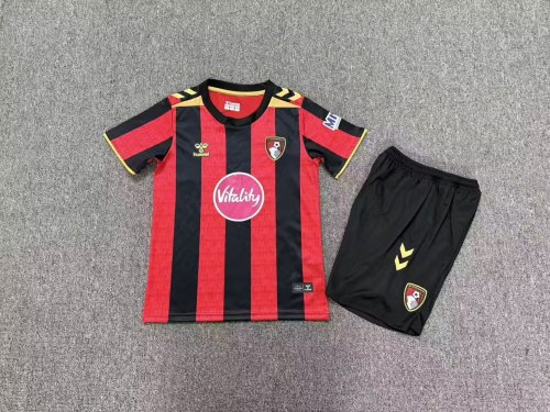 Youth Uniform Kids Kit 2026-2027 Bournemouth Home Soccer Jersey Shorts Child Football Set