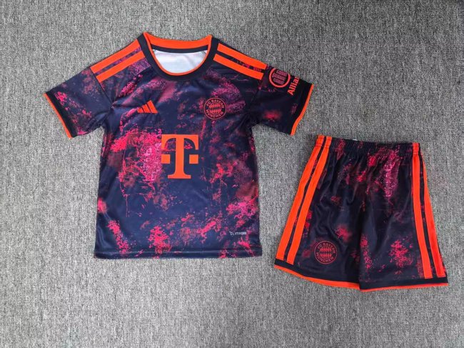 Youth Uniform Kids Kit 2026-2027 Bayern Munich Third Away Soccer Jersey Shorts Child Football Set