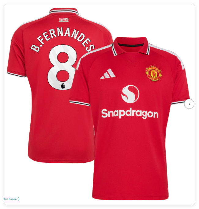with EPL Lettering Fans Version 2026-2027 Manchester United B.FERNANDES 8 Home Soccer Jersey Man United Football Shirt