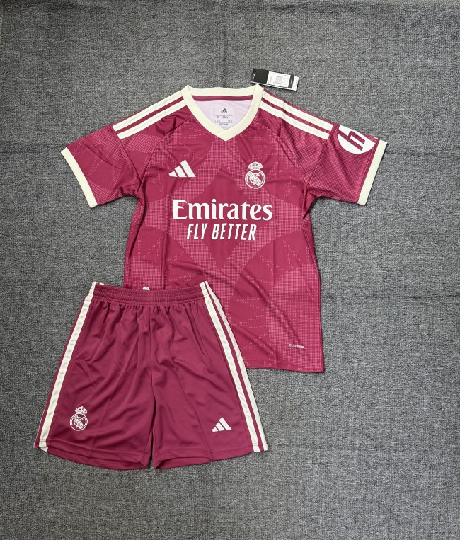 Adult Uniform 2026-2027 Real Madrid Third Away Pink Soccer Jersey Shorts Men's Football Kit