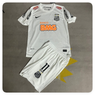 Adult Uniform Retro Jersey 2012-2013 Santos NEYMAR JR 11 Home Soccer Jersey Shorts Vintage Men's Football Kit
