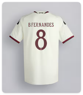 with UCL Lettering Fans Version 2026-2027 Manchester United B.FERNANDES 8 Third Away White Soccer Jersey Man United Football Shirt
