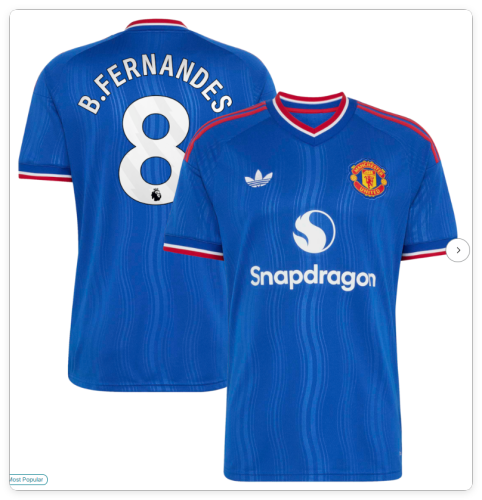 with EPL Lettering Fans Version 2026-2027 Manchester United B.FERNANDES 8 Away White Soccer Jersey Man United Football Shirt