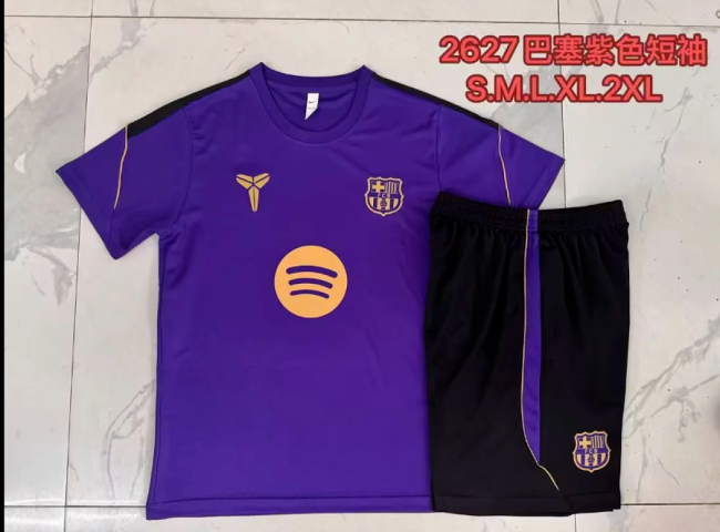 Adult Uniform 2026-2027 Barcelona Dark Purple Soccer Training Jersey and Shorts Football Kits