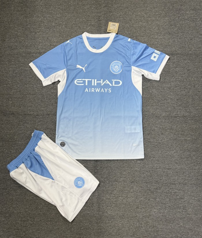 Adult Uniform 2026-2027 Manchester City Home Soccer Jersey Shorts Man City Football Kit